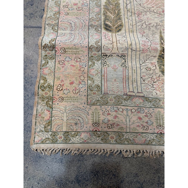 Textile Antique Turkish Silk Rug, Circa 1850 For Sale - Image 7 of 8