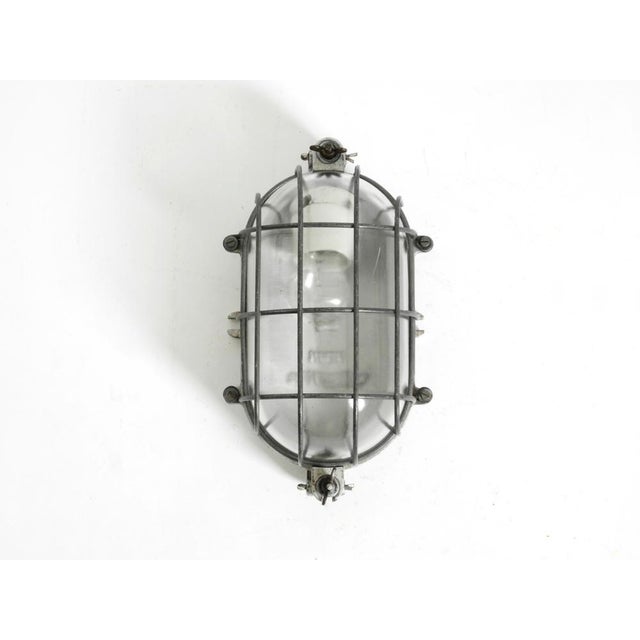 Large Vintage Factory Lamp in Cast Aluminum and Glass, 1950s For Sale - Image 4 of 18