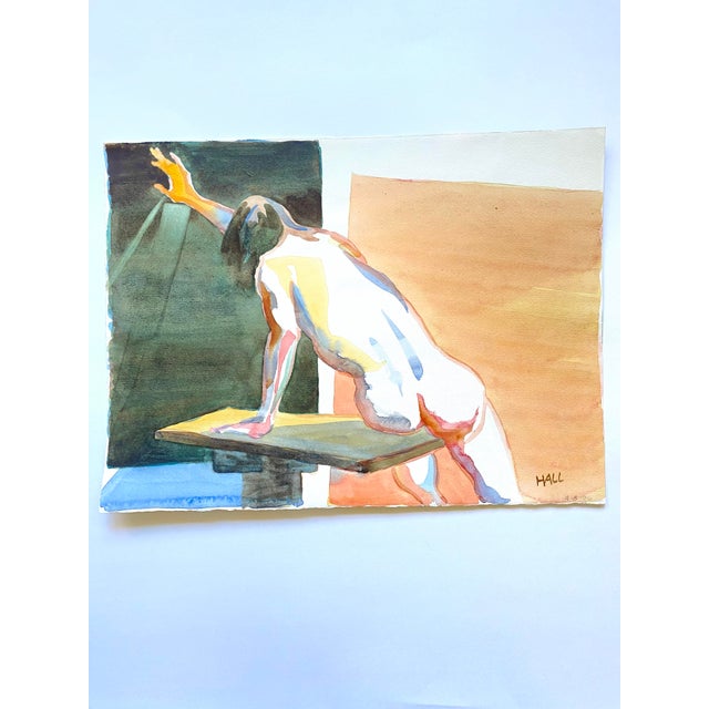 Original Double Sided Watercolor Painting of a Female Nude by Jon Hall For Sale In Seattle - Image 6 of 8