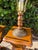Amber Vintage Matching Wood Table Lamps With Amber Glass Night Lights - a Pair For Sale - Image 8 of 12