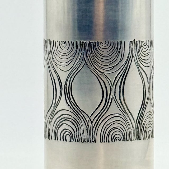 Optical Metal Vase by Atelier Des Orfèvres, Italy, 1970s For Sale - Image 11 of 13