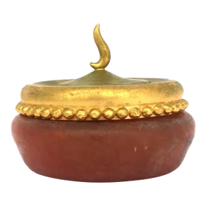 Italian Murano Jewelry or Vanity Box Gold and Pink