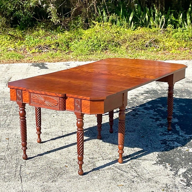 Burnt Umber Vintage Wooden Drop Leaf Console Tables - a Pair For Sale - Image 8 of 12