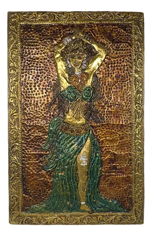 Wall Object of Belly Dancer in Hammered Copper