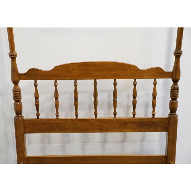 1970s Ethan Allen Heirloom Nutmeg Maple Colonial Early American Style Twin Size Four Poster Bed 10-5631 For Sale - Image 5 of 12