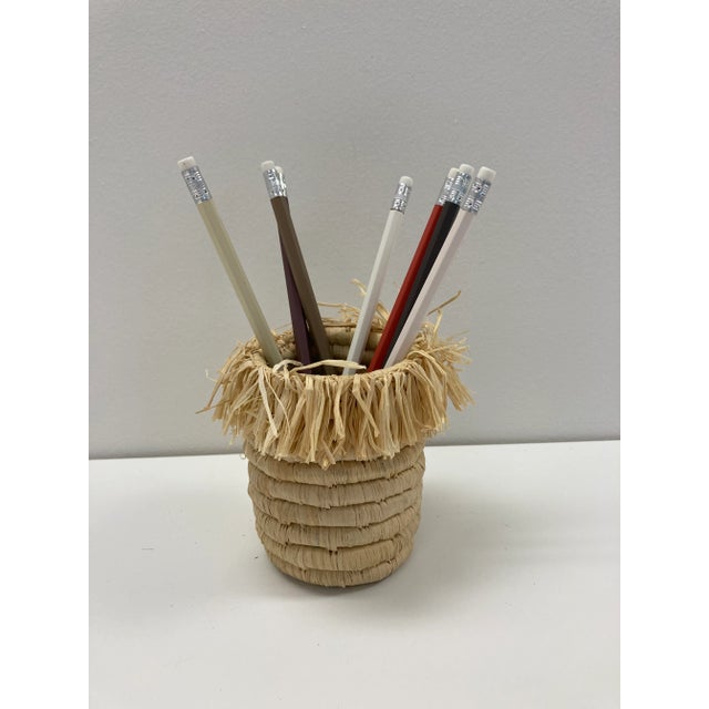 Brand new - This fringe cup was beautifully handwoven with all natural fibers of banana and raffia. Handmade in rural...