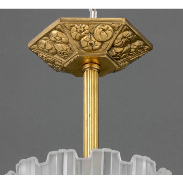 Early 20th Century Sabino French Art Deco "Waterfall" Pendant Lamp For Sale - Image 5 of 10