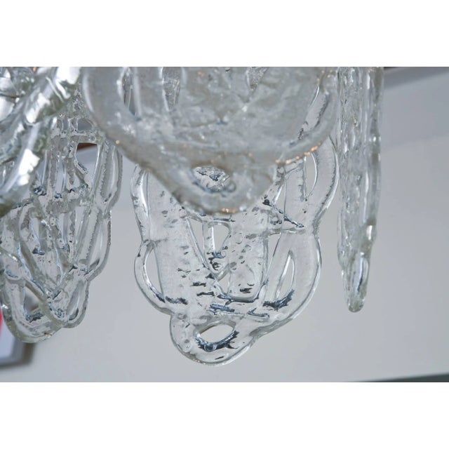 Vintage Murano Mazzega Glass Pretzel Pendant Chandelier 1970's Italy For Sale - Image 4 of 9