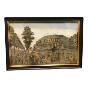 18th C. Colored Engraving, The Chinese House at Ranelagh Gardens After Canaletto