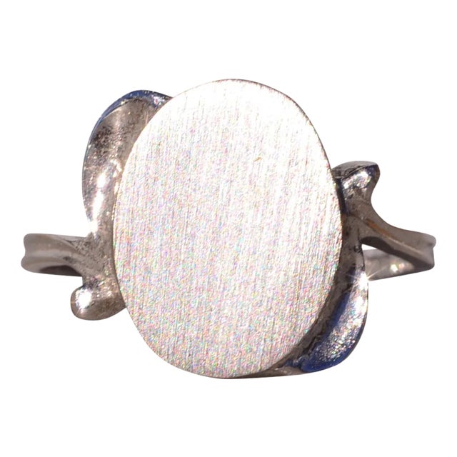 The Spef: Vintage Italian Made White Gold Signet Ring For Sale