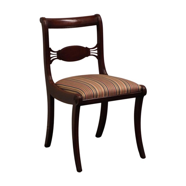 VINTAGE ANTIQUE Solid Mahogany Duncan Phyfe Style Dining Side Chair 34" High 20.25" Wide 21.75" Deep Seat: We specialize...