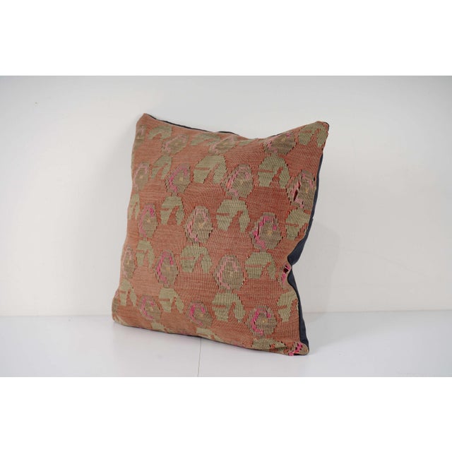 Mid-Century Modern Turkish Kilim Pillow Cover 20'' X 20'' For Sale - Image 3 of 4