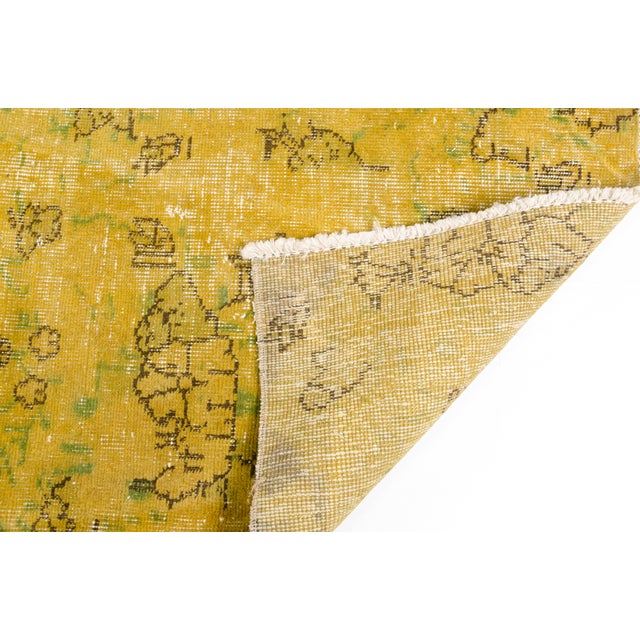 Mid 20th Century Handknotted Yellow Area Carpet For Sale - Image 9 of 10