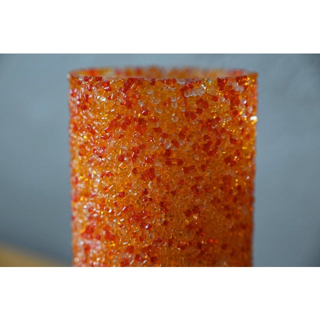 Vintage Table Lamp with Orange Frosted Acrylic Shade and Brass Tripod Base, 1960s For Sale - Image 6 of 11