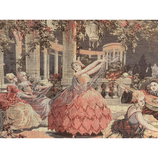 Framed 1920s Tapestry of a Victorian Masquerade Ball Chairish