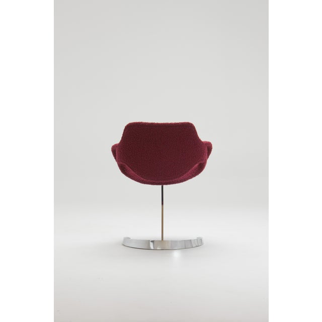 Red Sculptural Scimitar Dining Set in Burgundy Bouclé, 1970s, Set of 6 For Sale - Image 8 of 18