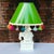 1999 White Lacquered Elephant Table Lamp With Green Laquered Shade - Newly Painted For Sale - Image 9 of 12