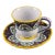 Vintage Hand Painted Terra Cotta Italian Deruta Grazia Pottery Cup & Saucer For Sale