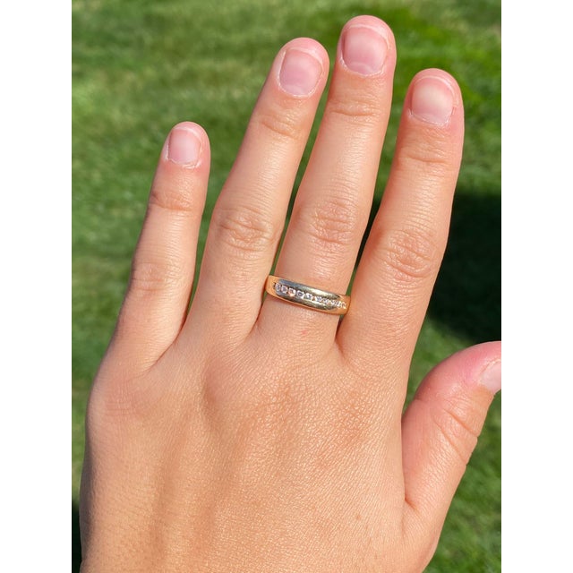 The Vittoria: Unisex 14K Yellow Gold Band set with Diamonds For Sale - Image 11 of 11