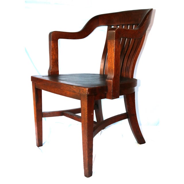 Brown 1910s Antique B. L. Marble Chair Company Oak Library/Office Chair For Sale - Image 8 of 12