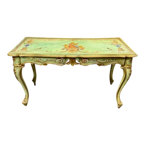 Antique Italian Venetian Style Carved and Painted Low Table
