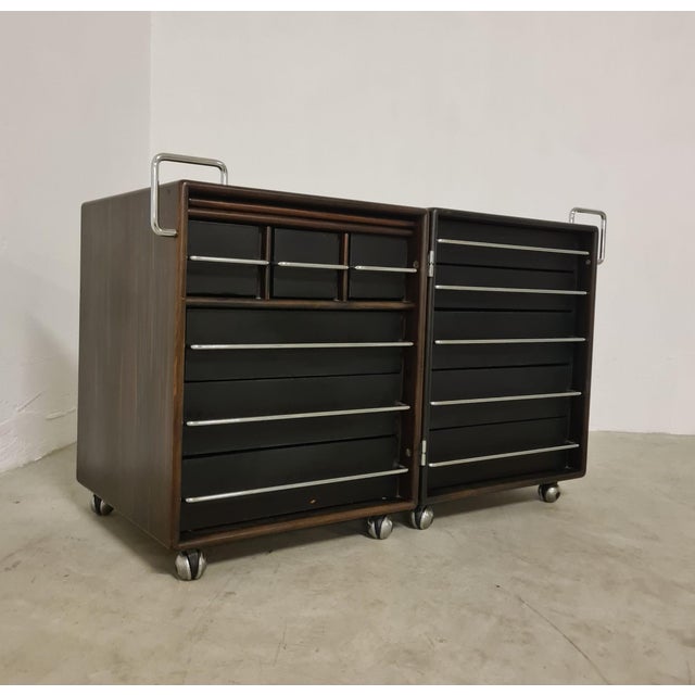 Brown Chest of Drawers with Mirror by Fabio Lenci for Bernini, 1970s For Sale - Image 8 of 18