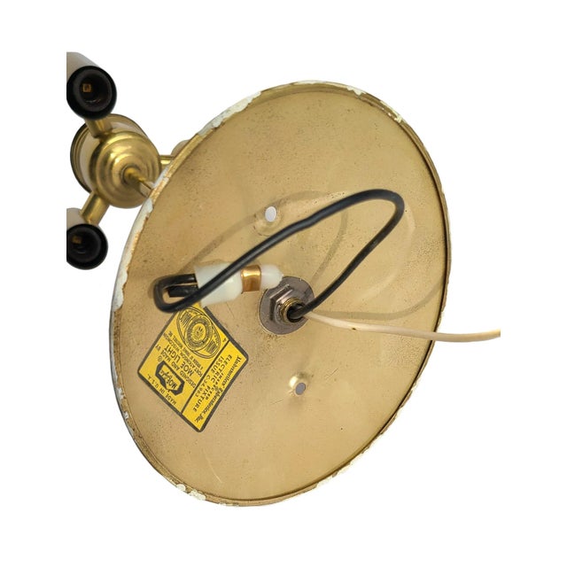 Mid 20th Century Large Semi Flush Mount Brass Pendant Lights With Cut Glass Design Globes - Set of 3 For Sale - Image 10 of 10