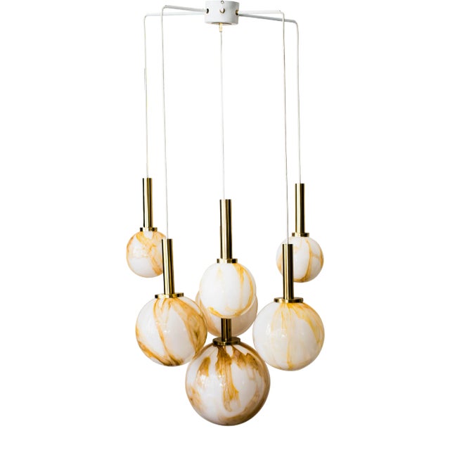 Glass Chandelier, 1960s For Sale