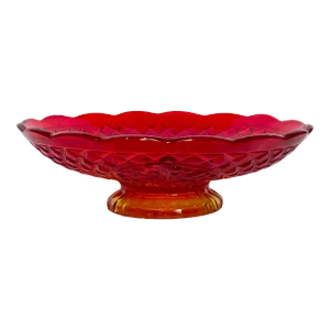 Mid 20th Century Amberina Glass Footed Bowl