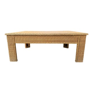 Vintage Ralph Lauren Wicker Coffee Table - Coastal Modern Design For Sale