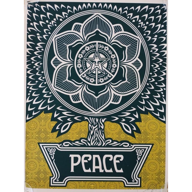 Shepard Fairey (Obey Giant), Peace Tree Yellow, 2007, Screenprint For Sale - Image 9 of 9