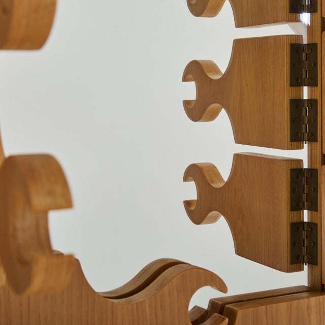 Italian Blonde Wood ‘Scorpion’ Coat Rack with Mirror by Anonima Design For Sale - Image 10 of 11