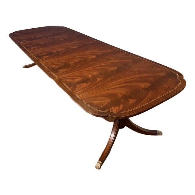 Classic Mahogany Scallop Cornered Dining Table by Leighton Hall - Showroom Sample For Sale