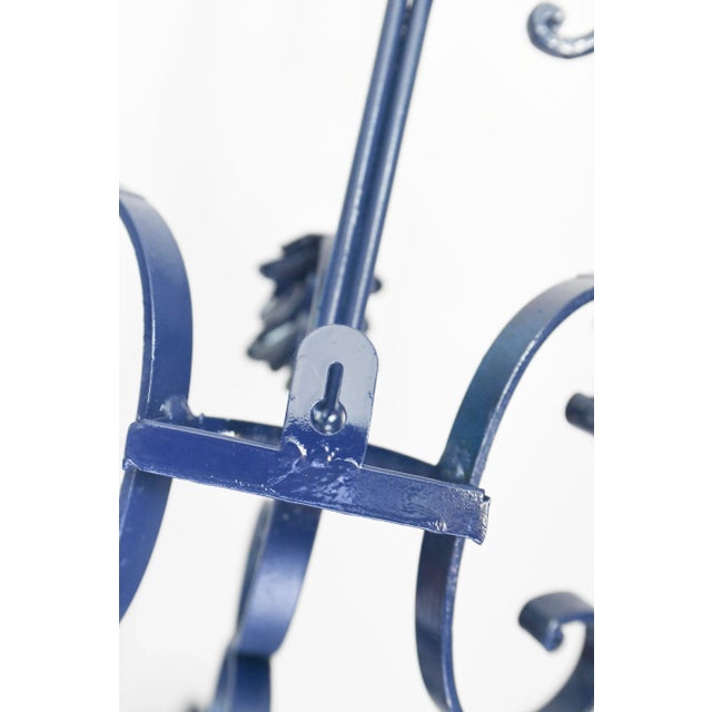 1960s Vintage Outdoor Porch Bretaine Navy Blue Reticulated Candelabra Candle Sconce For Sale - Image 11 of 11