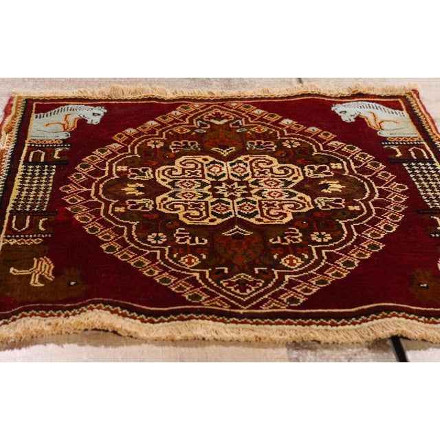 Vintage Persian Shiraz Rug, 02'00 X 02'02 For Sale - Image 9 of 10
