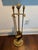 Fantastic Set of Seashell or Clam motif brass fireplace tools set, with shell shape brass tool handles and larger clam...