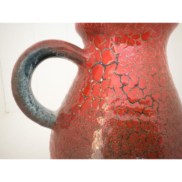 Vintage French Accolay Ceramic Pitcher in Red Crackle Glaze, 1960s For Sale - Image 10 of 18