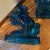 Peacock Blue Glass Rearing Horse Statues From 1940’s Art Deco Mid Century For Sale - Image 10 of 10