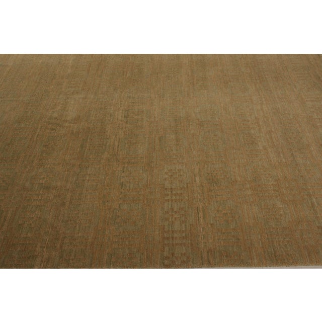 2010s Handmade Contemporary Rug in Green and Brown Geometric Pattern by Rug & Kilim For Sale - Image 5 of 8