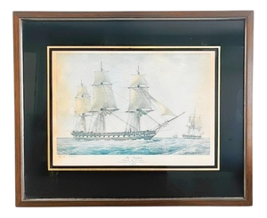 G. Roux, La Didon Ship Boat, 1960s, Lithograph, Framed