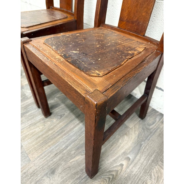 Antique Michigan Chair Company Arts & Crafts Mission Dining Chairs - Pair For Sale - Image 9 of 15