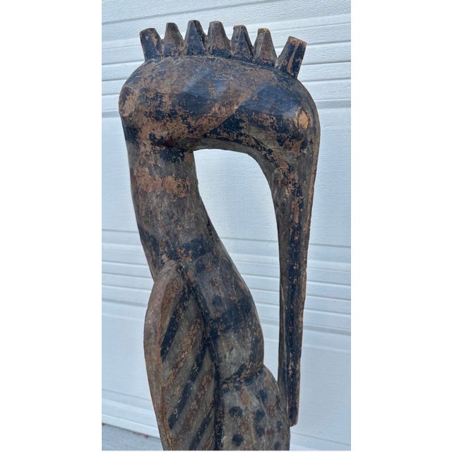 Antique Senufo Hornbill Sculpture (Porpianong), Côte D’Ivoire – 40” Tall For Sale - Image 4 of 18