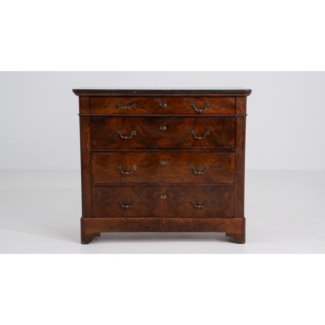 Mahogany Biedermeier Marble-Top Buffet, Antique, France, Circa 1860 For Sale - Image 11 of 15