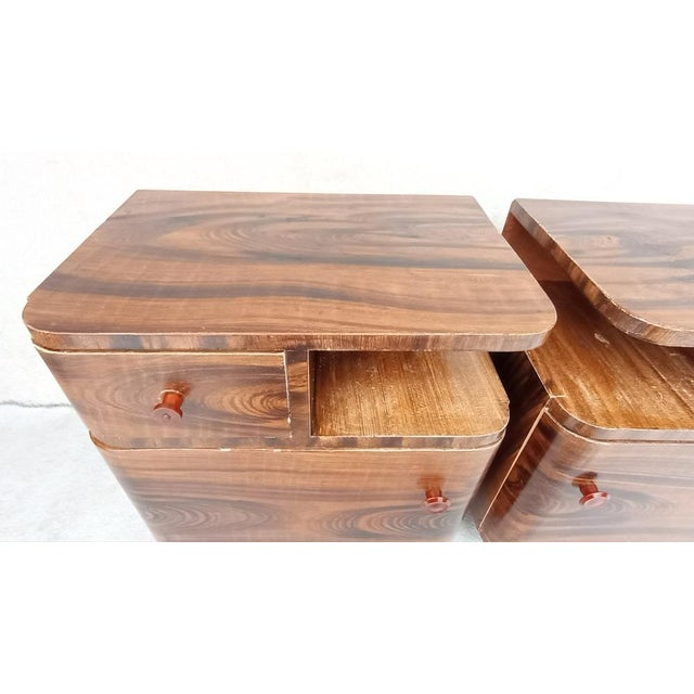 Art Deco Bedside Tables by Jindrich Halabala for Up Závody, 1940s, Set of 2 For Sale - Image 6 of 18