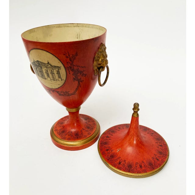 Orange Early 19th Century Italian Tole Chestnut Urn For Sale - Image 8 of 13