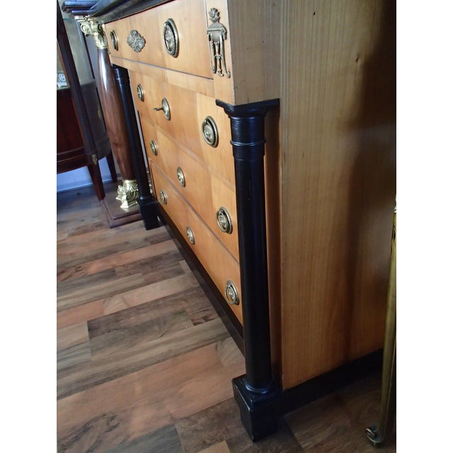 Wood Empire Chest of 4 Drawers with Black Marble Top For Sale - Image 7 of 11