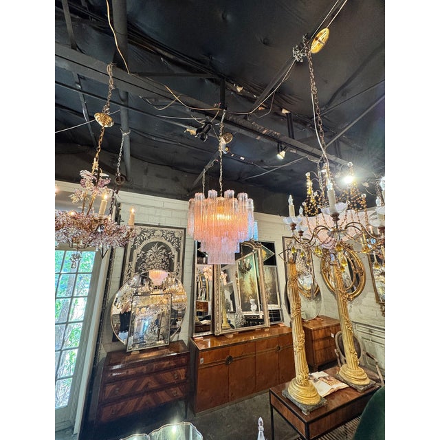 Modern Modern Pink Murano Tronchi Glass Chandelier For Sale - Image 3 of 6