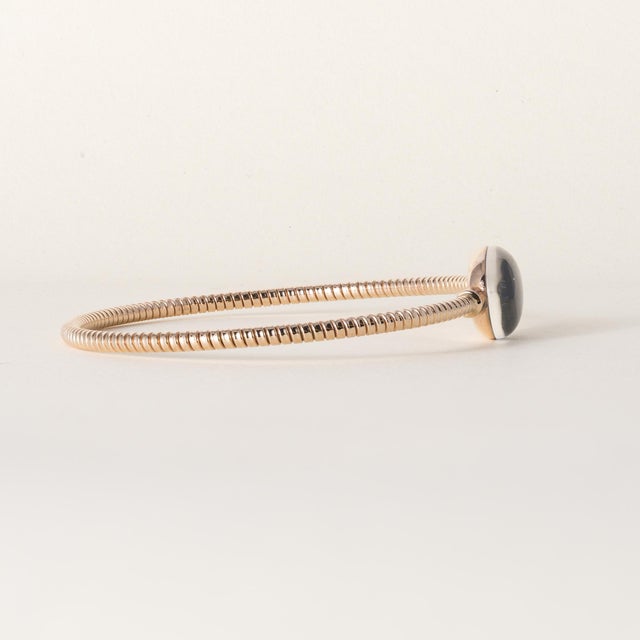 1990s 18k Rose Gold Fidia Italian Tubogas Thin Bangle For Sale - Image 4 of 5