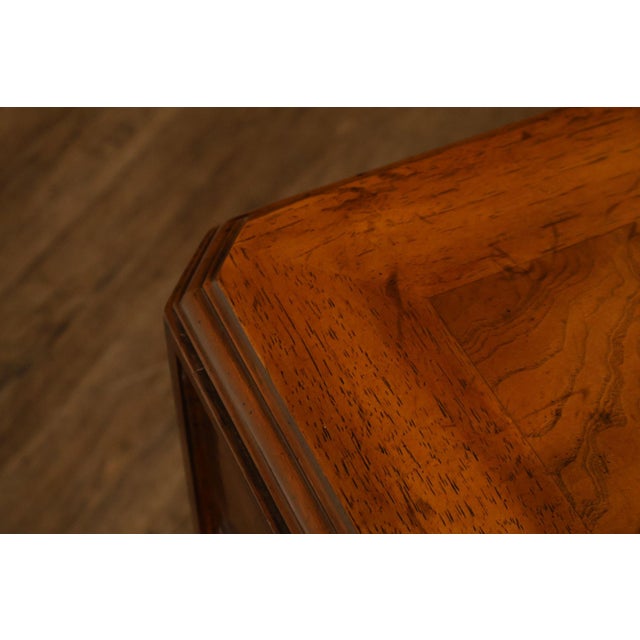 Drexel Heritage Sketchbook Collection Burl Wood Parsons Extendable Dining Table For Sale - Image 11 of 18