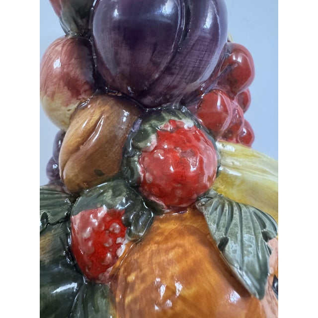 Mid-20th Century Italian Majolica Ceramic Fruit Topiary Centerpiece, 1970s For Sale - Image 9 of 12
